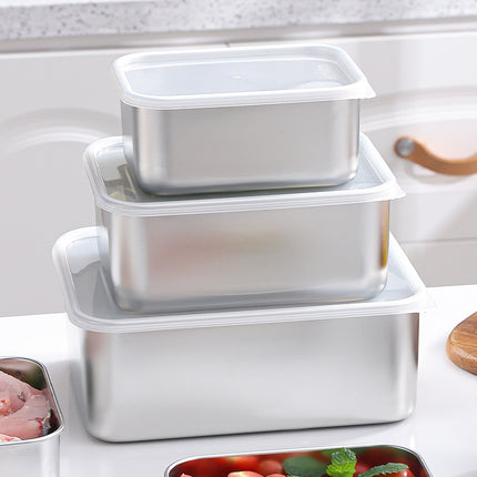 316 Stainless Steel Food Storage Containers with Lids - Food Grade Fridge Organizer, Leak-Proof