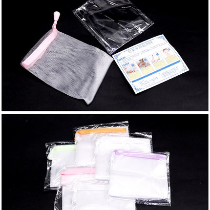 Manufacturer Supply 15*10cm Handmade Soap Foaming Net Facial Soap Foaming Net Double Layer with Rope Can Be Hanged
