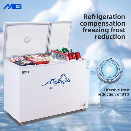 MG double temperature small freezer refrigerated and frozen dual-purpose double door freezer
