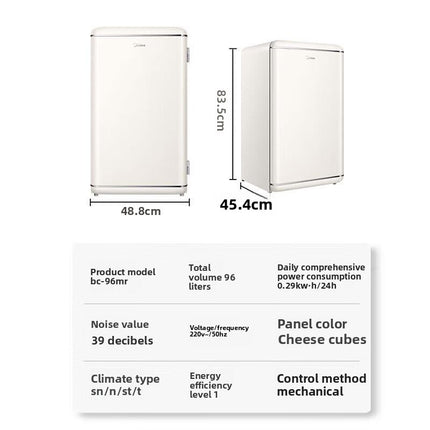 Midea 96 single door retro easy to insert refrigerated small refrigerator