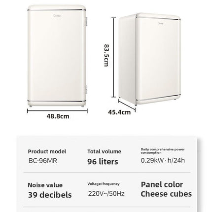 Midea 96 single door retro easy to insert refrigerated small refrigerator